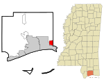 Harrison County Mississippi Incorporated and Unincorporated areas D'Iberville Highlighted